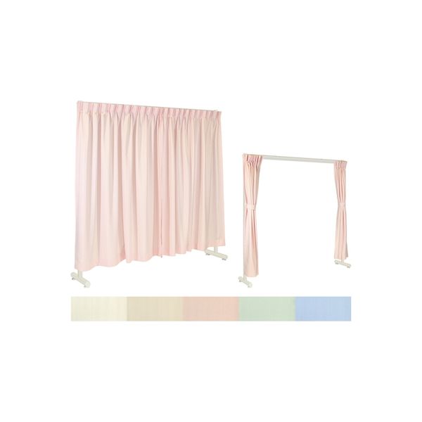 【軒先渡し】高田ベッド 間仕切り用カーテン ピンク 24-7308-0003 1枚（直送品）