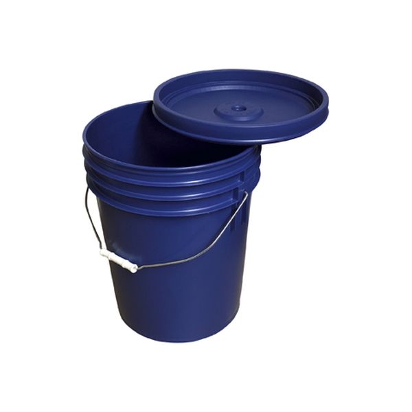 コクゴ トスロン丸型容器（フタ付）4L 青 24-7368-01 1セット（5個）（直送品）
