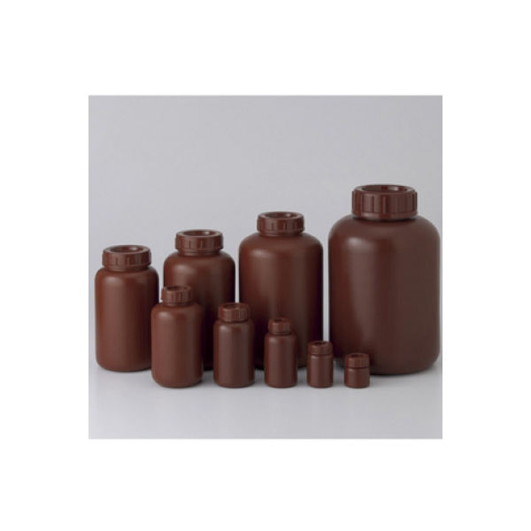コクゴ PE広口瓶（茶） 茶色 24-7364-00 1セット（100個）（直送品）
