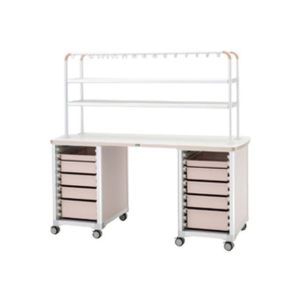 【軒先渡し】サカセ化学工業 作業台(ハンガーシェルフ2段) トレー:ブルー 24-8016-0102 1台（直送品）