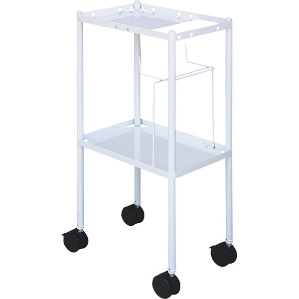 ベッドサイドカート4227 ホワイト+ブラック 24-7869-01 松吉医科器械（直送品）