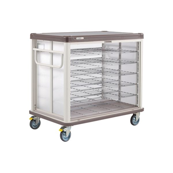 エレクター 常温配膳車COO（シャッター・ベーシック） カフェブラウン 24-7178-0102（直送品）