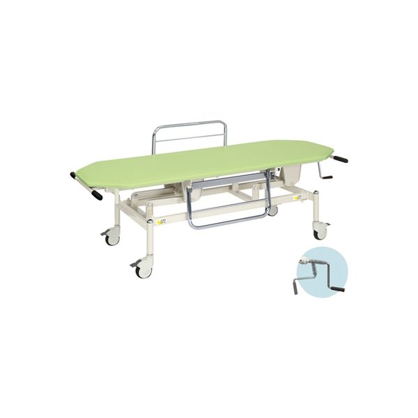 【軒先渡し】高田ベッド 手動ライトストレッチャー100 ビニルレザーライムグリーン 24-7165-0018 1台（直送品）