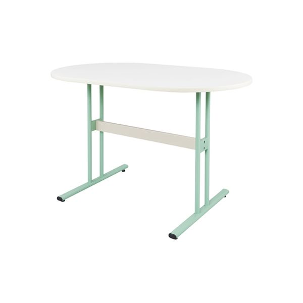 【軒先渡し】松吉医科器械 ナーステーブル(パステル/楕円形) クリームイエロー 24-7819-0005 1台（直送品）