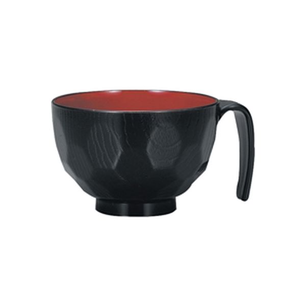 カノー らくらく汁椀 亀甲黒 介護 食器  24-7701-01 1個（直送品）