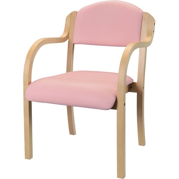 井上金庫販売 木製チェア ピンク 24-7734-04（直送品）