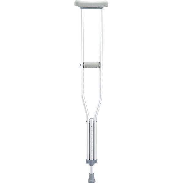 ホスピタル松葉杖（アルミ製） シルバー+グレー 24-7843-01 1セット（5組） 松吉医科器械　　マツヨシカタログ（直送品）