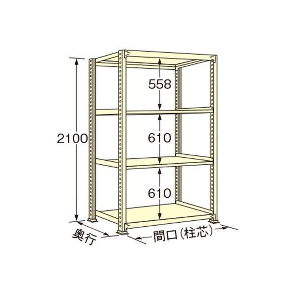 扶桑金属工業 【車上渡し】 中量ラック WM2112L04T 1台（直送品） 33,214円