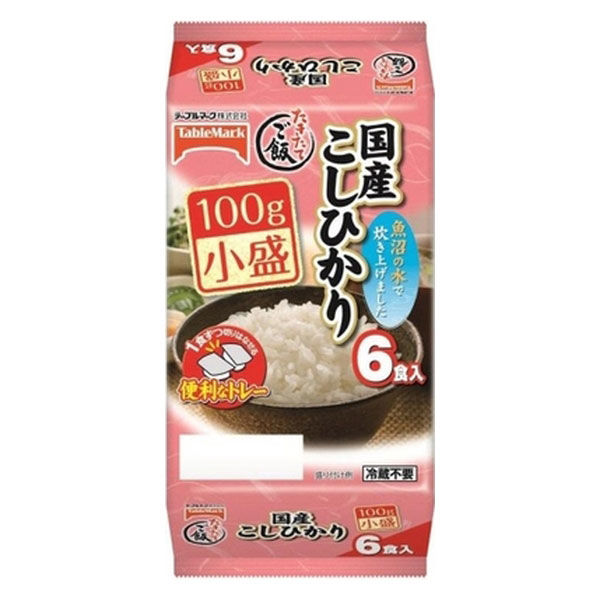 たきたてご飯 国産こしひかり小盛6食 100g×6×8 1638390 1ケース（8入） テーブルマーク（直送品）