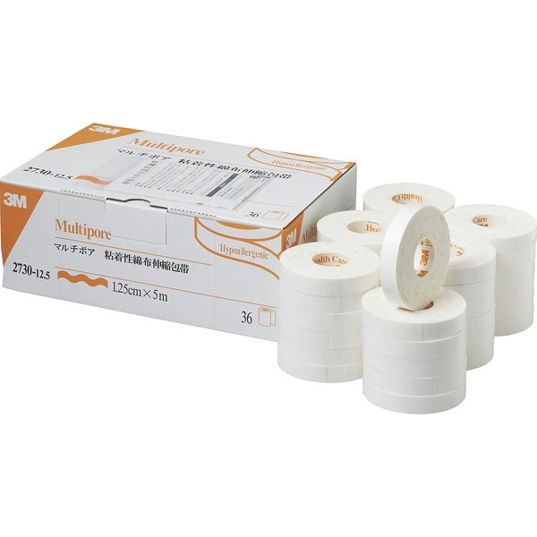 スリーエム ジャパン マルチポア（TM） 粘着性綿布伸縮包帯 2730-12.5 1箱（36巻）（取寄品）
