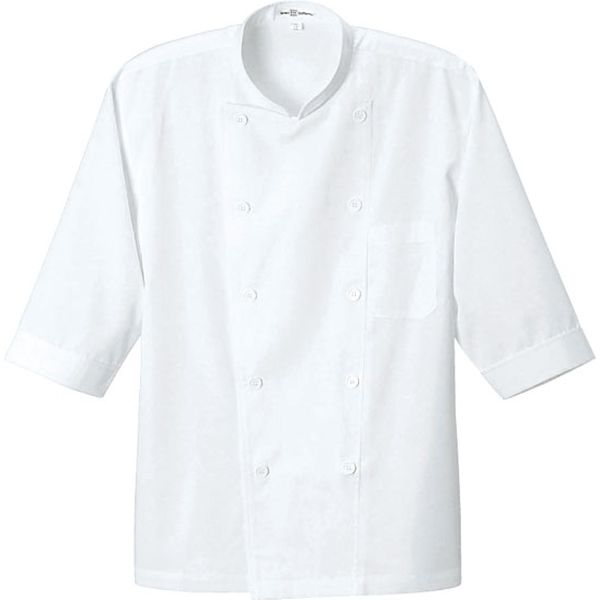 セブンユニフォーム コックシャツ・兼・七分 ホワイト 3L BA1208-0 2点（直送品）