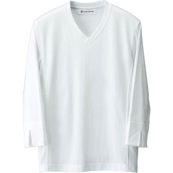 セブンユニフォーム ニットシャツ・兼・七分 ホワイト SS CU2697-0 3点（直送品）
