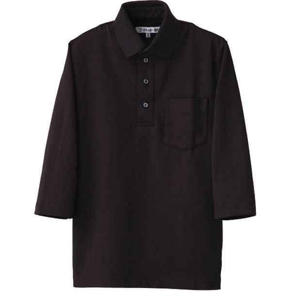 セブンユニフォーム ニットシャツ・兼・七分 ブラック M CU2699-9 3点（直送品）