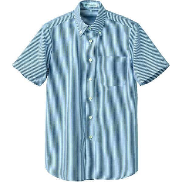 セブンユニフォーム BDシャツ・兼・半袖 ホワイト×サックス SS CH4461-7 3点（直送品）