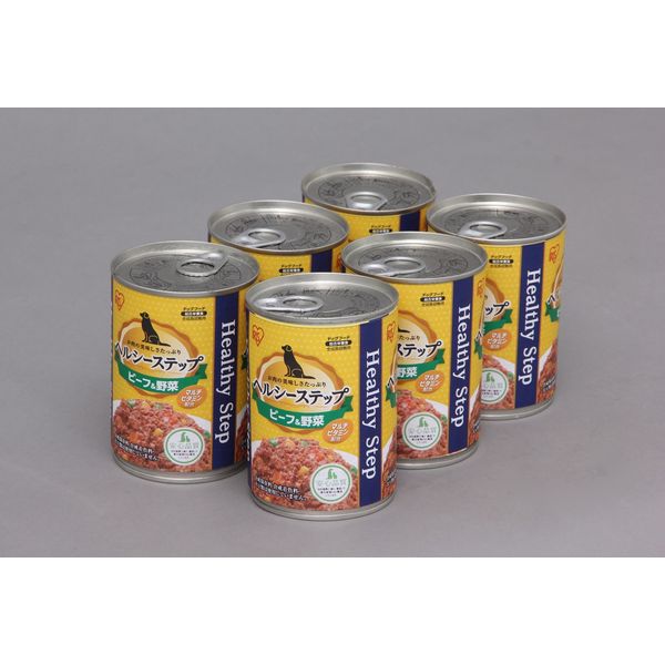 アイリスオーヤマ ヘルシーステップ ビーフ＆野菜 6缶パック P-HLC-BV×6 6缶パック（直送品）
