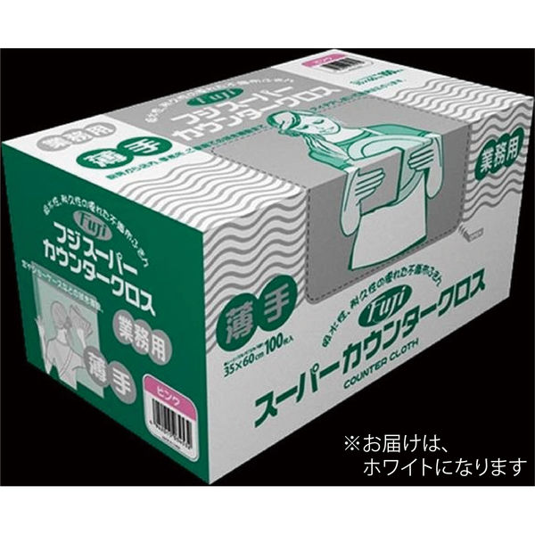 尚美堂 フジスーパーカウンタークロス薄手ホワイト 942300 1箱（100枚×6箱）（直送品）