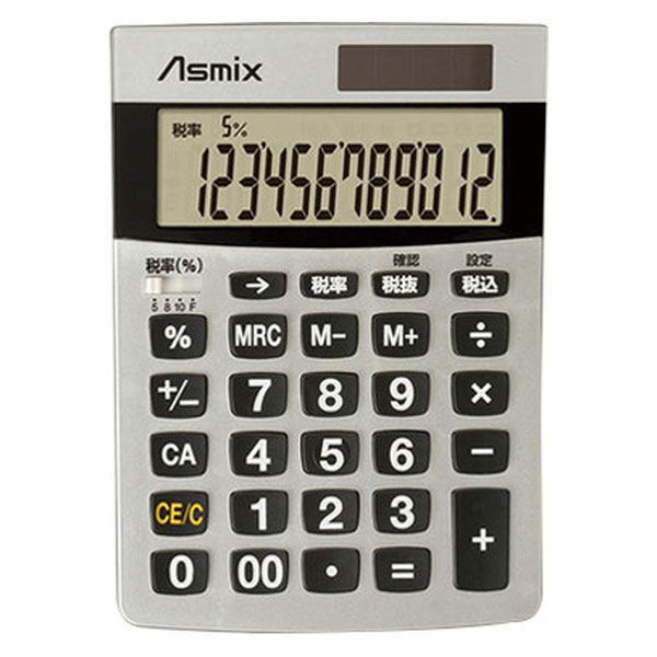 アスカ 消費税電卓S シルバー C1226S（直送品）