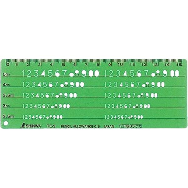 シンワ測定 テンプレート数字記号定規 TE-9（直送品）