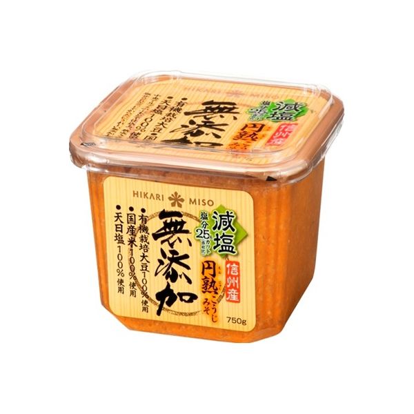 ひかり味噌 無添加円熟こうじみそ 減塩 750g x8 2053280 1セット(8個)（直送品） アスクル