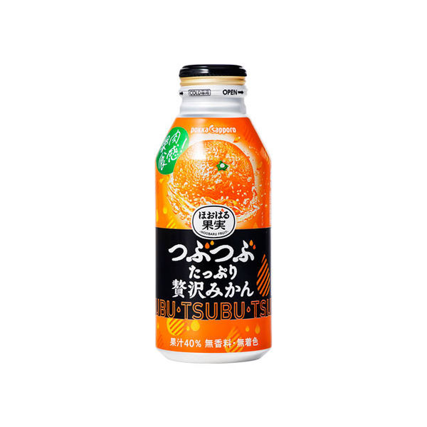 ポッカサッポロ つぶたっぷり贅沢みかん ボトル缶 400g x24