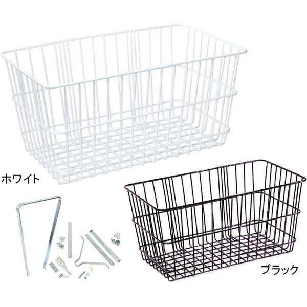 リンエイ 新聞カゴ 自転車用取付金具付 ブラック F-7（直送品）