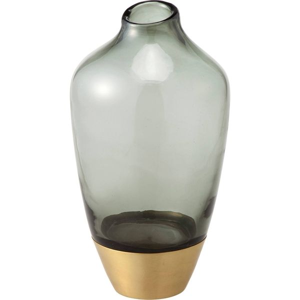 横浜ディスプレイミュージアム 造花用フラワーベース GOLD LINE BLACK VASE L PED-0017（直送品）