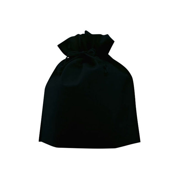 不織布巾着 ブラック SW2528-40 1セット（100個）（直送品）