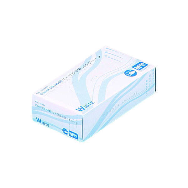 水野産業 N440 ニトリル手袋 粉付 WHITE M 1セット（3000枚）（直送品）