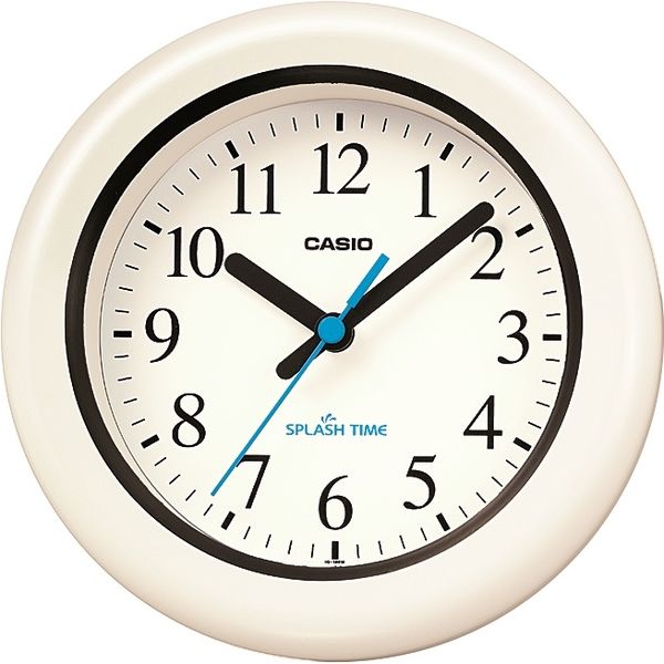 CASIO（カシオ計算機） アナログ 掛け置き兼用時計 防湿・防塵 ホワイト IQ-180W-7JF 1個（取寄品） - アスクル