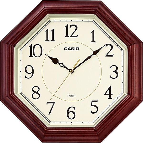 CASIO（カシオ計算機） アナログ 掛け時計 インテリアクロック 茶 IQ-123S-5JF 1個（取寄品）