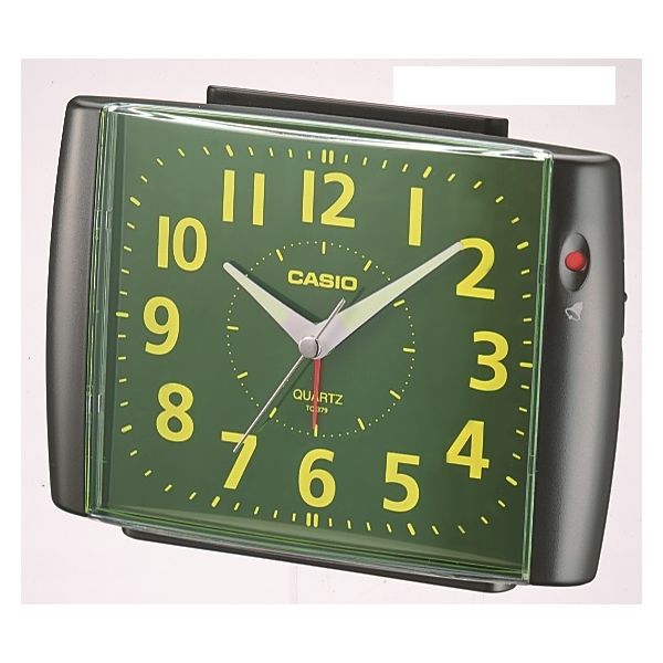 CASIO（カシオ計算機） アナログ 置き時計 ブラックメタリック TQ-379-2JF 1個（取寄品）