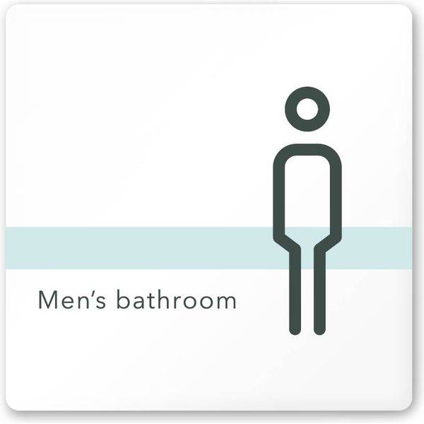 フジタ 医療機関向けルームプレート（案内板） ライン 男子トイレ1 正方形 アクリル 1枚（直送品）