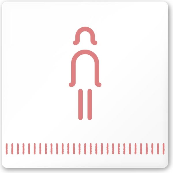 フジタ 医療機関向けルームプレート（案内板） Towelデザイン 女子トイレ文字なし 正方形 アクリル 1枚（直送品）