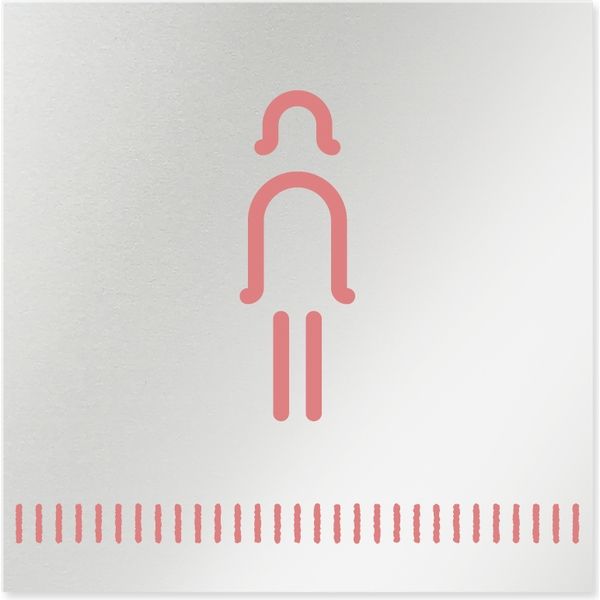 フジタ 医療機関向けルームプレート（案内板） Towelデザイン 女子トイレ文字なし 正方形 アルミ 1枚（直送品）