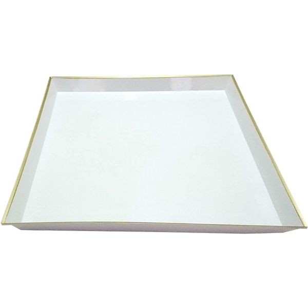 ニシキ 角皿（H-40）本体 白金フチ 2133402360 40枚（10×4）（直送品）