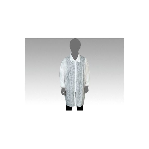 メディテックジャパン 不織布白衣 M ジッパータイプ ホワイト 00370722 100枚（50×2）（直送品）