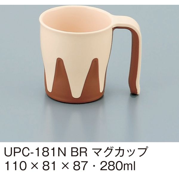 三信化工 マグカップ ブラウン UPC-181N-BR 1セット（5個入）（直送品）