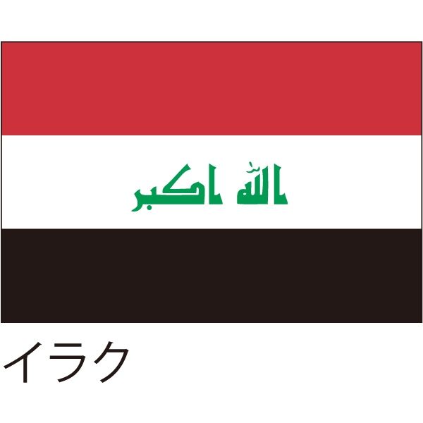 【世界の国旗】服部 応援・装飾用旗 イラク 105×70cm ポンジ 1枚（直送品）