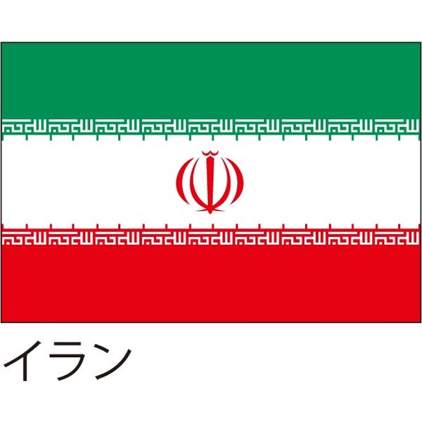 【世界の国旗】服部 応援・装飾用旗 イラン 135×90cm ポンジ 1枚（直送品）