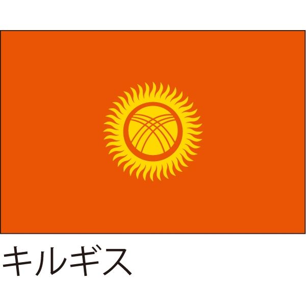 【世界の国旗】服部 応援・装飾用旗 キルギス 105×70cm ポンジ 1枚（直送品）