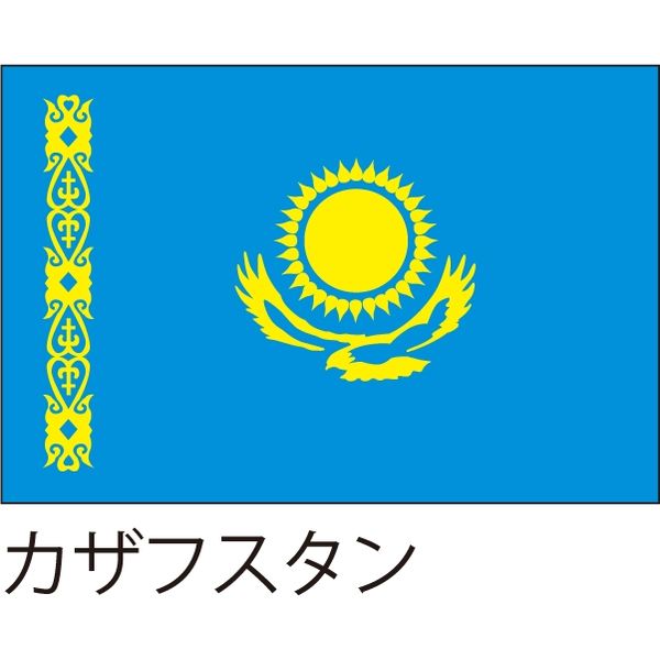 【世界の国旗】服部 応援・装飾用旗 カザフスタン 105×70cm ポンジ 1枚（直送品）