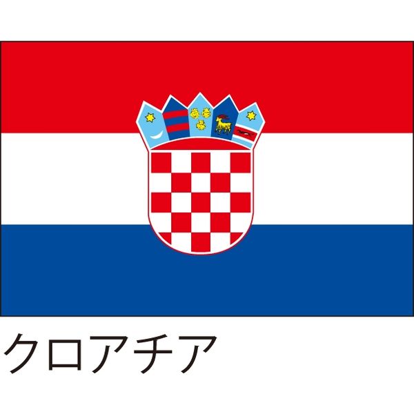 【世界の国旗】服部 応援・装飾用旗 クロアチア 105×70cm ポンジ 1枚（直送品）