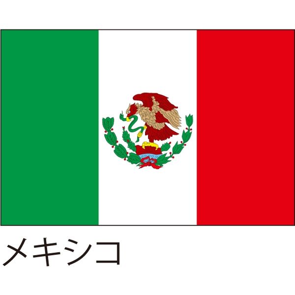 【世界の国旗】服部 応援・装飾用旗 メキシコ 105×70cm ポンジ 1枚（直送品）