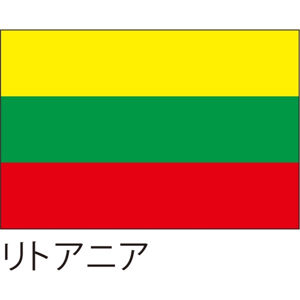 【世界の国旗】服部 応援・装飾用旗 リトアニア 135×90cm ポンジ 1枚（直送品）