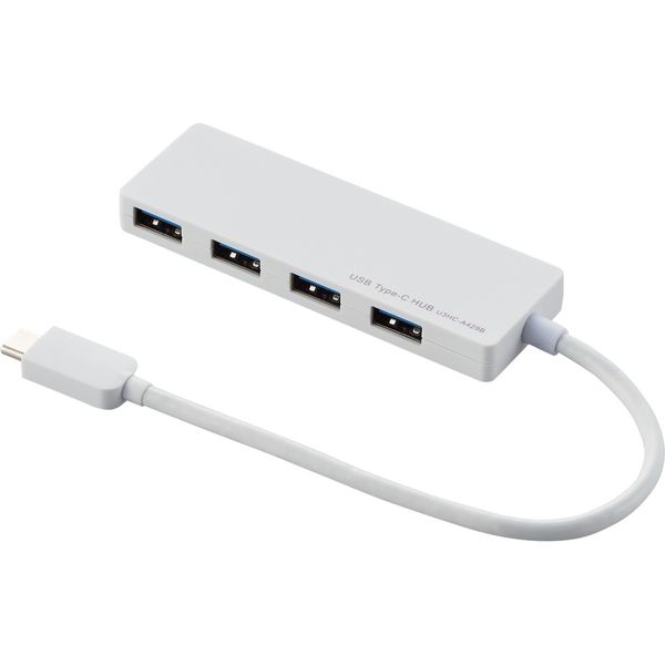 エレコム USB3.1(Gen1)HUB/Type-C/Aメス4ポート/バスパワー/15cmケーブル/ホワイト U3HC-A429BWH 1個