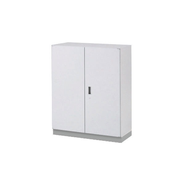 【組立設置込】イトーキ シンラインキャビネット 両開き扉型（シリンダー錠） 下置き用セット グレー 幅900×奥行450×高さ1098mm（直送品） イトーキ シリンダー錠 グレー