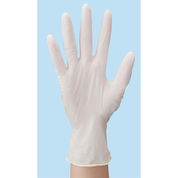川西工業 「現場のチカラ」　使いきりニトリル手袋　極薄手 粉なし L ホワイト 1箱（300枚入）