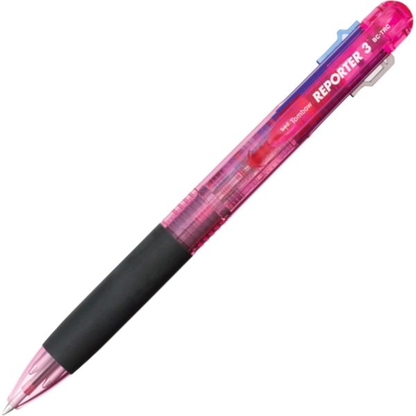 まとめ トンボ鉛筆 4色油性ボールペン リポーター4 0.7mm 軸色 透明