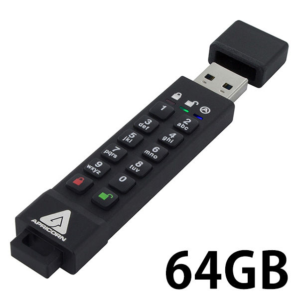 Apricorn Aegis Secure Key 3Z - USB3.0/3.1 Flash Drive ASK3Z-64GB（直送品）