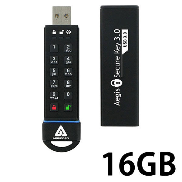 Apricorn Aegis Secure Key - USB 3.0 Flash Drive ASK3-16GB（直送品）